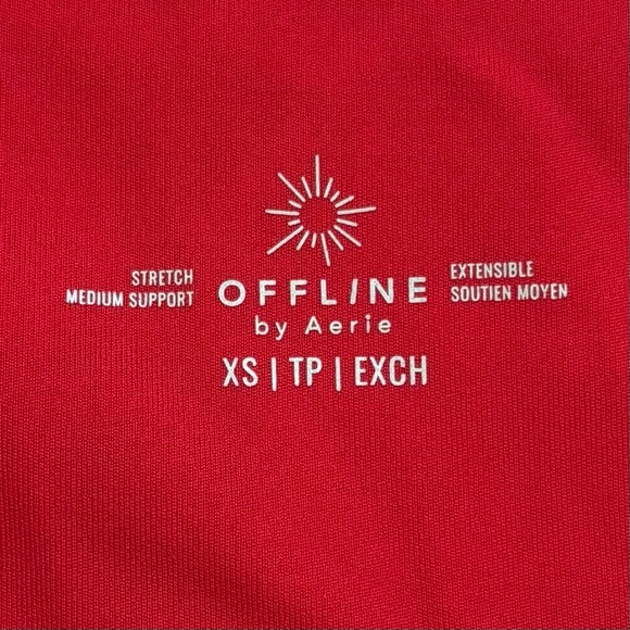 AERIE Offline Medium Support Stretch Camo Sports Bra Red and Pink XS - Picture 3 of 6